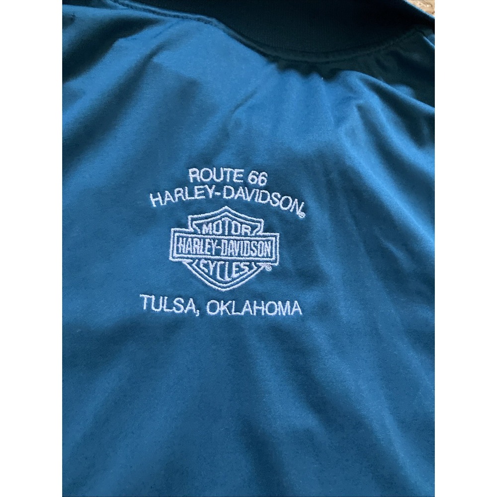 Harley Davidson Route 66 Tulsa Rally Gray Polo Men's Small Motorcycle Bike Shirt - Picture 8 of 9